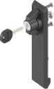 capotage avec papillon clé différente, polyamide noir et zamak époxy noir