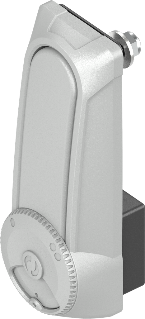 Maneta giratoria de doble cilindro"corta" para cilindro perfilado 40 mm y 45 mm (A = 30 mm y 35 mm), poliamida GF gris RAL 7038
