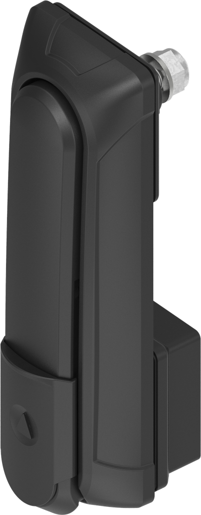 Maneta giratoria "corta" con módulo de cierre para cilindro perfilado 40 mm (A = 30 mm), poliamida GF negro