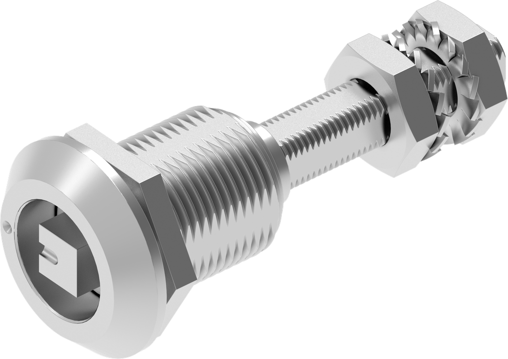 Compression latch with adjustable cam height, square 8, Stainless steel AISI 316