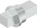 Inserto cuadradillo 8, zamak galvanizado