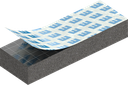 Zellgummi 5 x 10 mm, EPDM schwarz dehnungsfrei und selbstklebende Montagehilfe