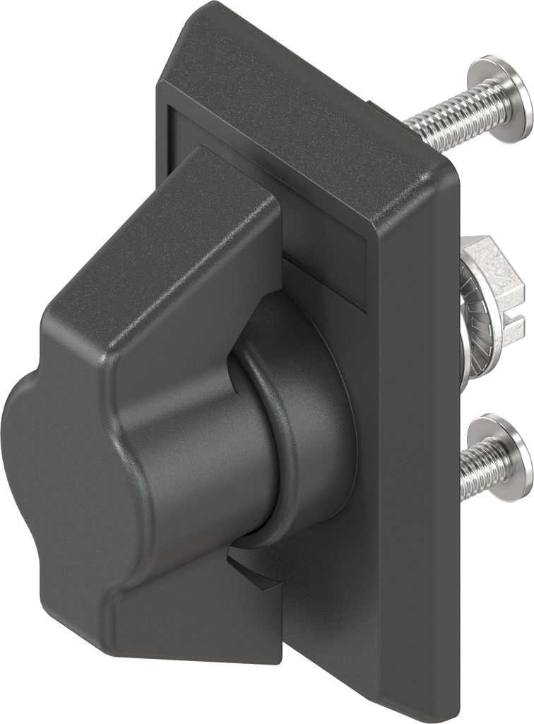 capotage avec papillon sans clé, polyamide noir et zamak époxy noir